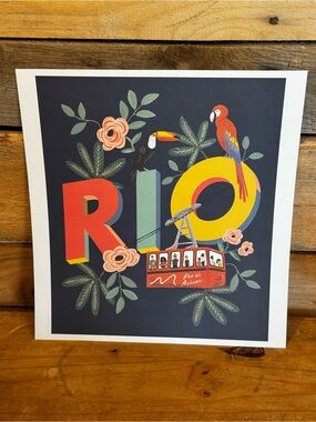 Rifle Paper Co. Rio World Traveler Art Print 11x11.75